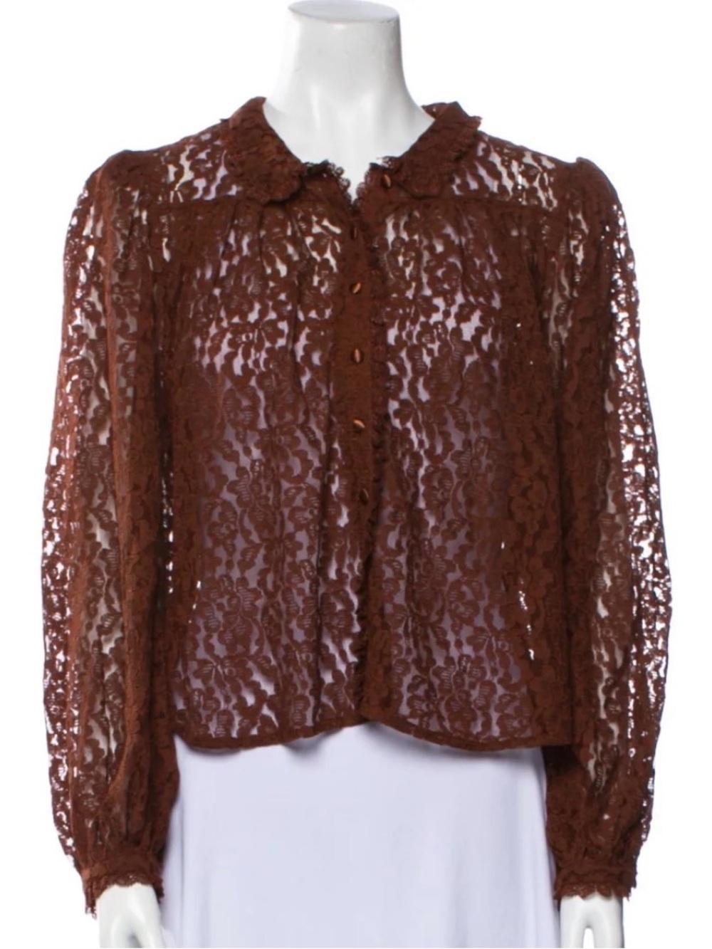 Caroline Constas NWT Lace Pattern Crew Neck Blouse